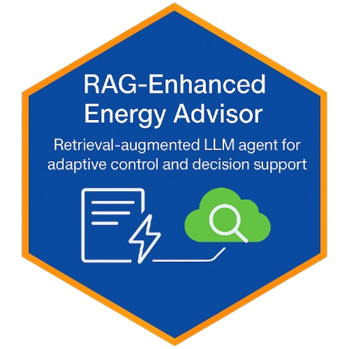 Badge for the RAG-Enhanced Energy Advisor showing document and energy icons.
